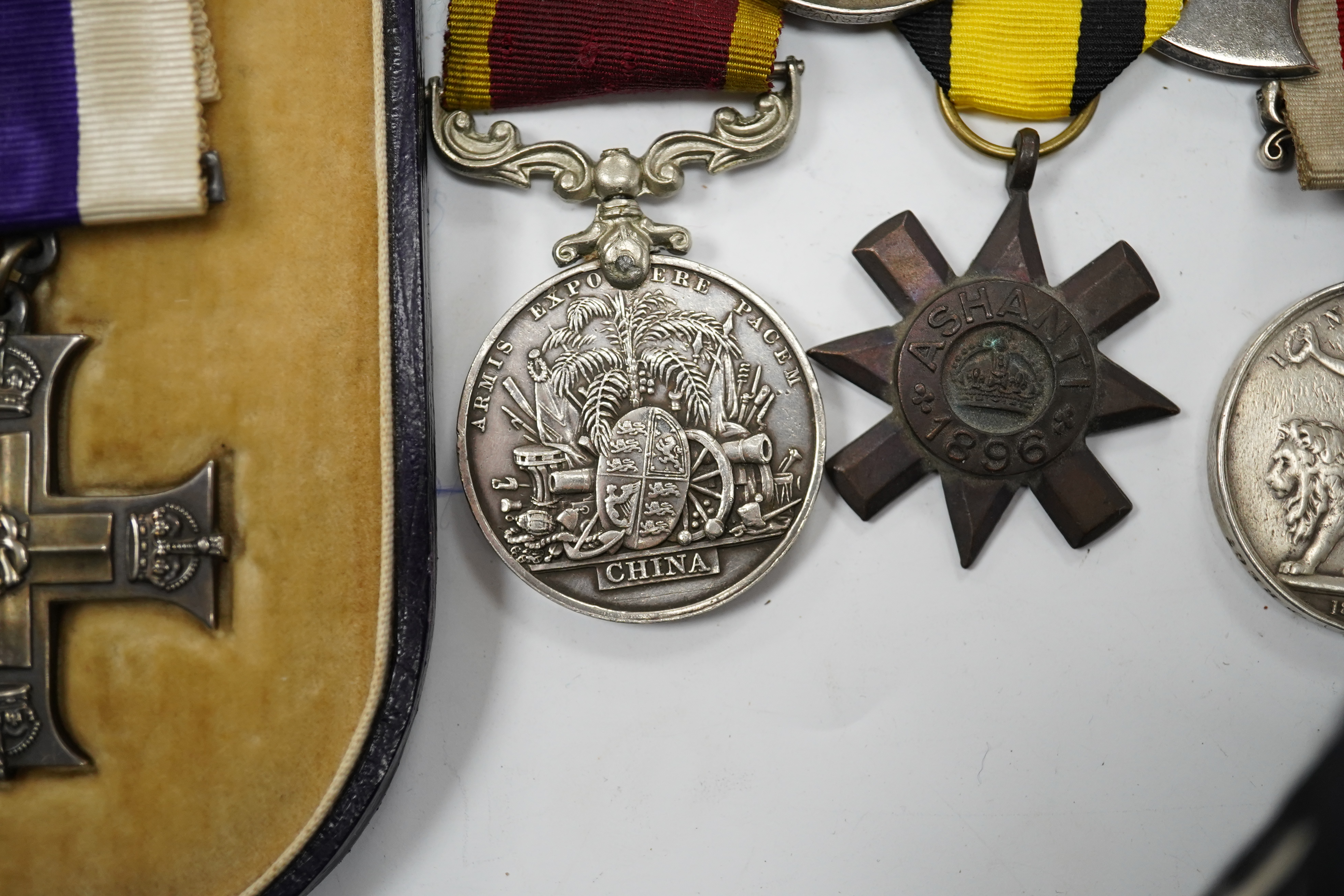 Six replica military medals, including